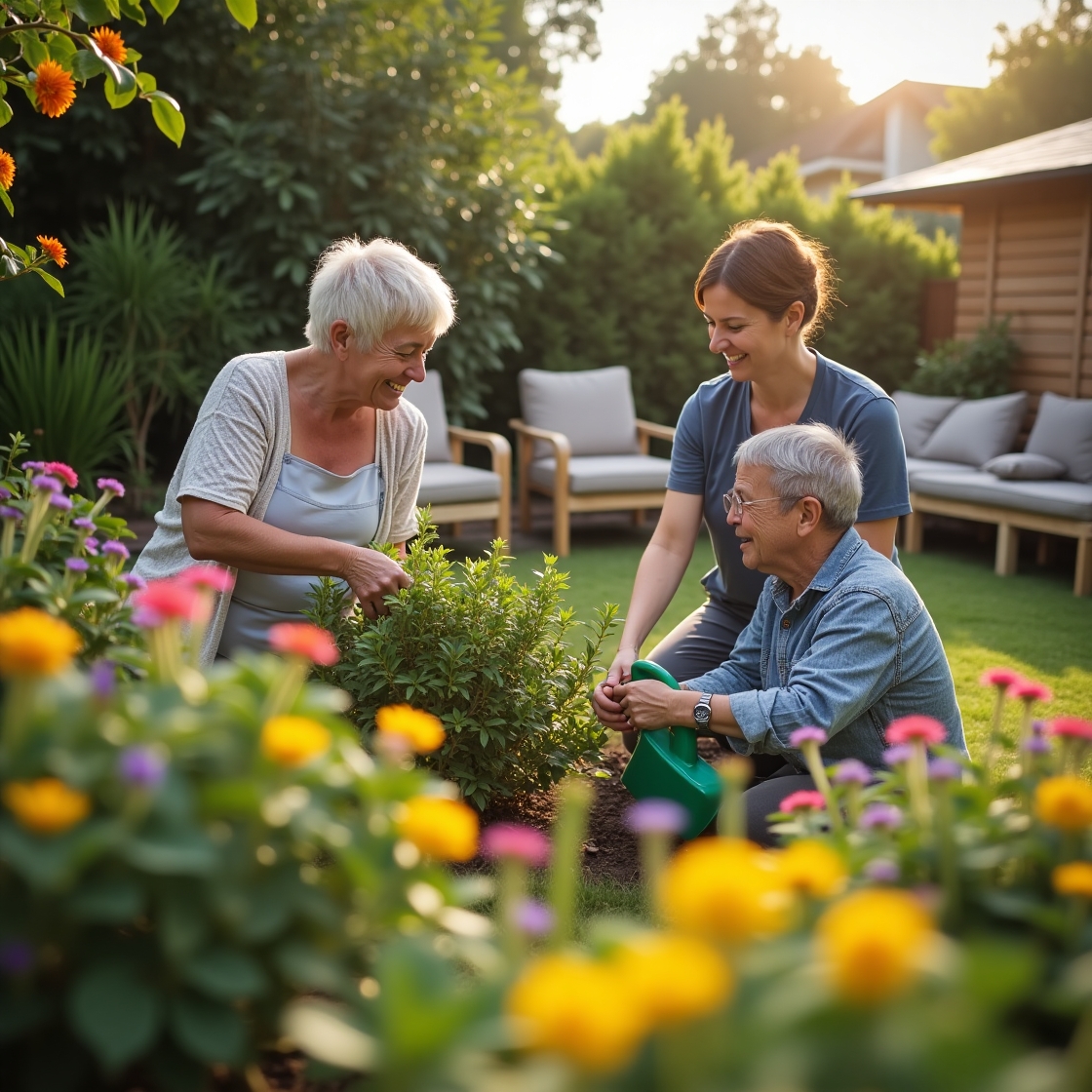 NDIS registered team with mowers, blowers, happy clients